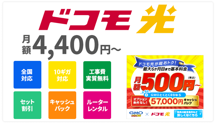 ドコモ光の特徴をまとめたアイキャッチ画像