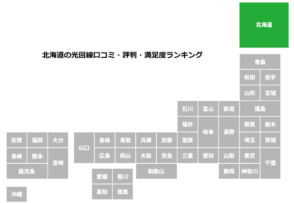 北海道の光回線口コミ・評判・満足度ランキング