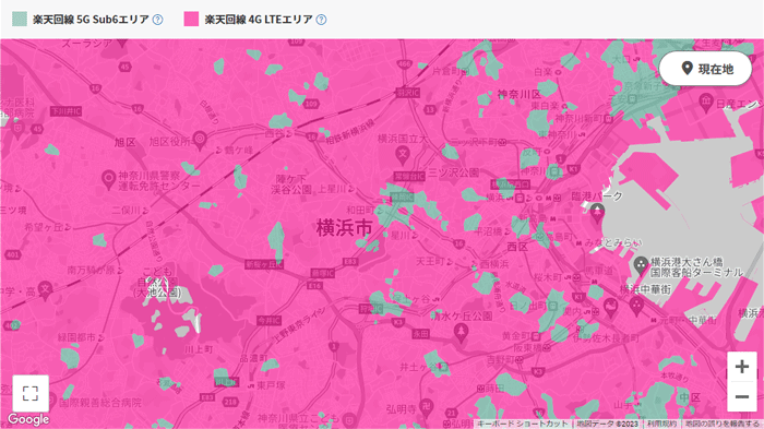 Rakuten Turboの5G対応エリア