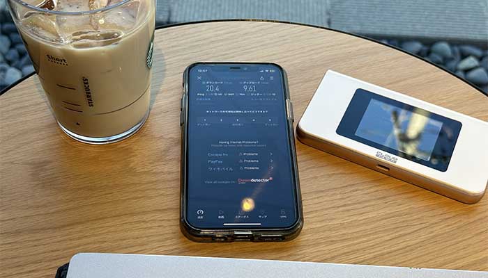 AiR WiFiの速読を検証している写真