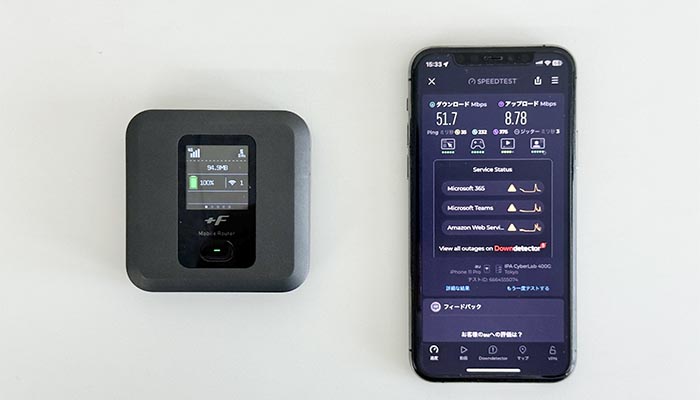 FS040Wにpovo2.0を入れて速度を検証している写真