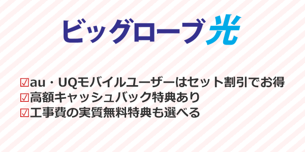 ビッグローブ光のおすすめポイントまとめ